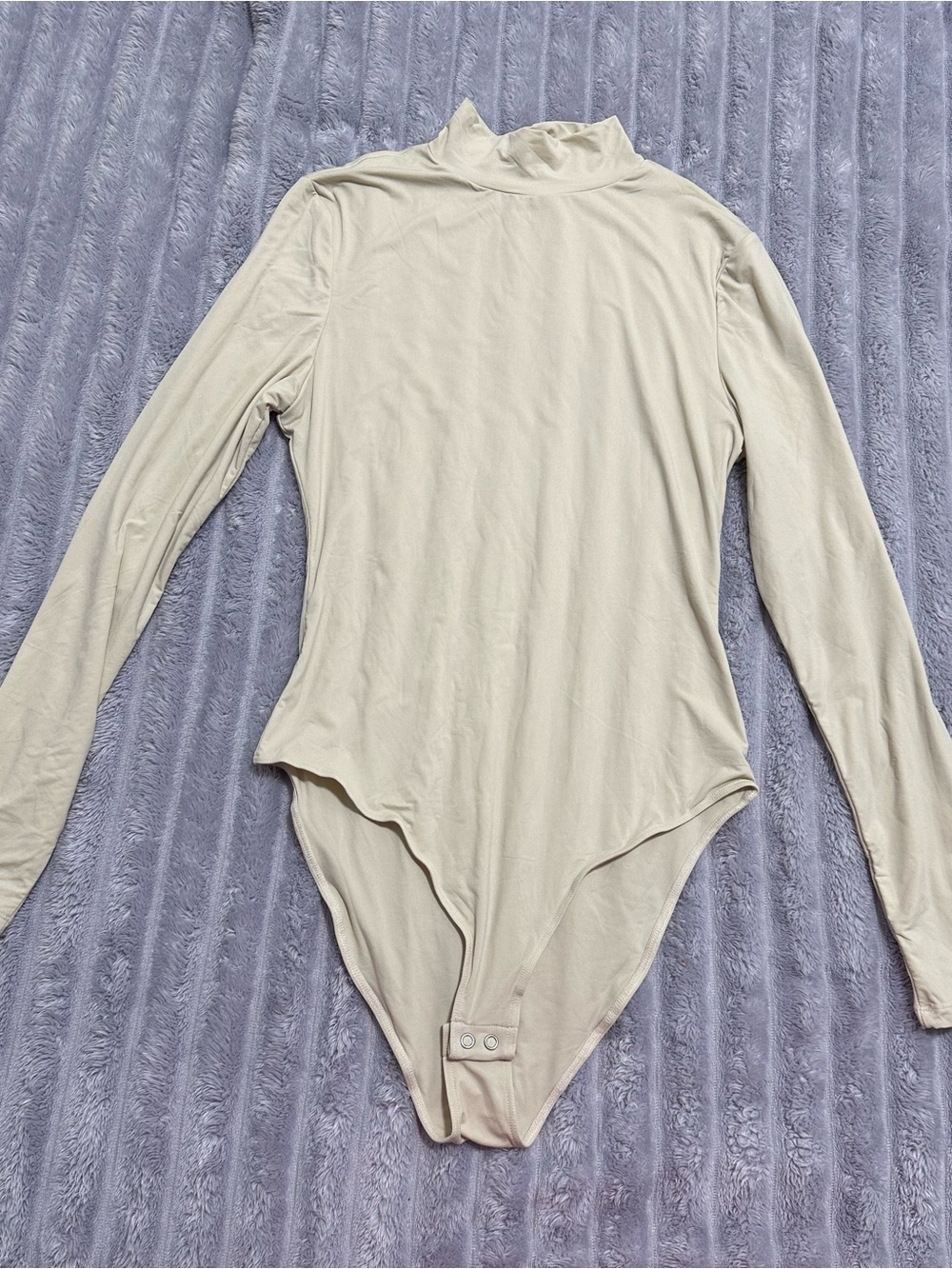 ReoRia Cream Long Sleeve Mock Neck Bodysuit
